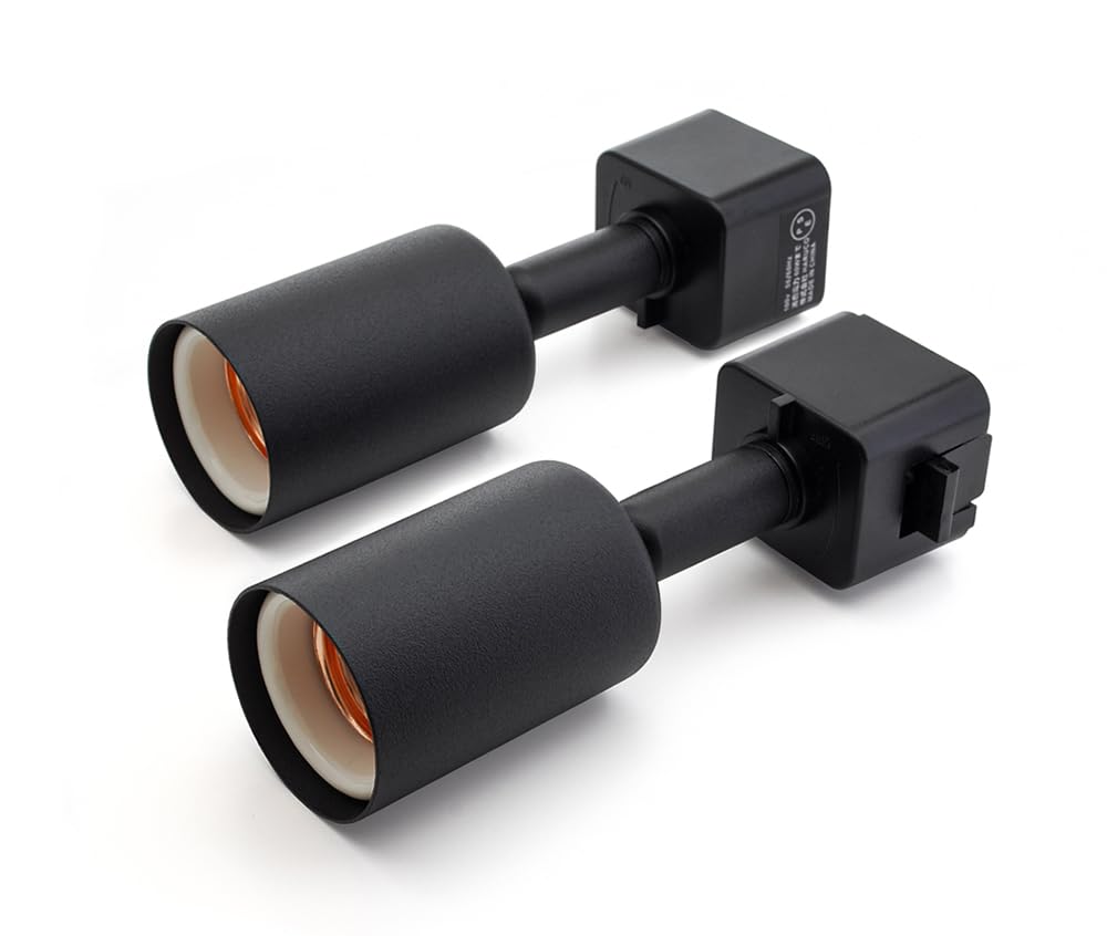 HaruDesign E26ライティングレールソケット器具 マットブラック 2個
